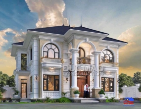 Mẫu biệt thự Tân cổ điển 3 tầng 4 phòng ngủ đẹp sang trọng Mẫu biệt thự Tân cổ điển 3 tầng 4 phòng ngủ đẹp sang trọng