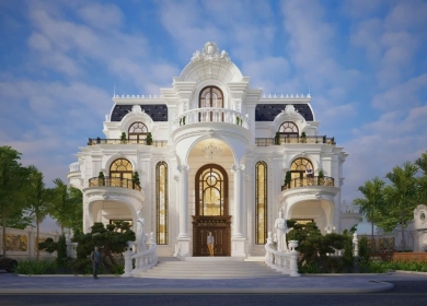 Biệt Thự Tân Cổ Điển Mái Nhật Sang Trọng Pha Chút Lãng Mạn Đặc Trưng Của Nước Pháp