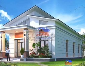 Nhà cấp 4 mái lệch hiện đại sân vườn tuyệt đẹp Nhà cấp 4 mái lệch hiện đại sân vườn tuyệt đẹp