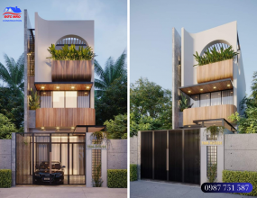 Thiết kế mẫu nhà phố 2 tầng 5x20m hiện đại tại Dĩ An, Bình Dương