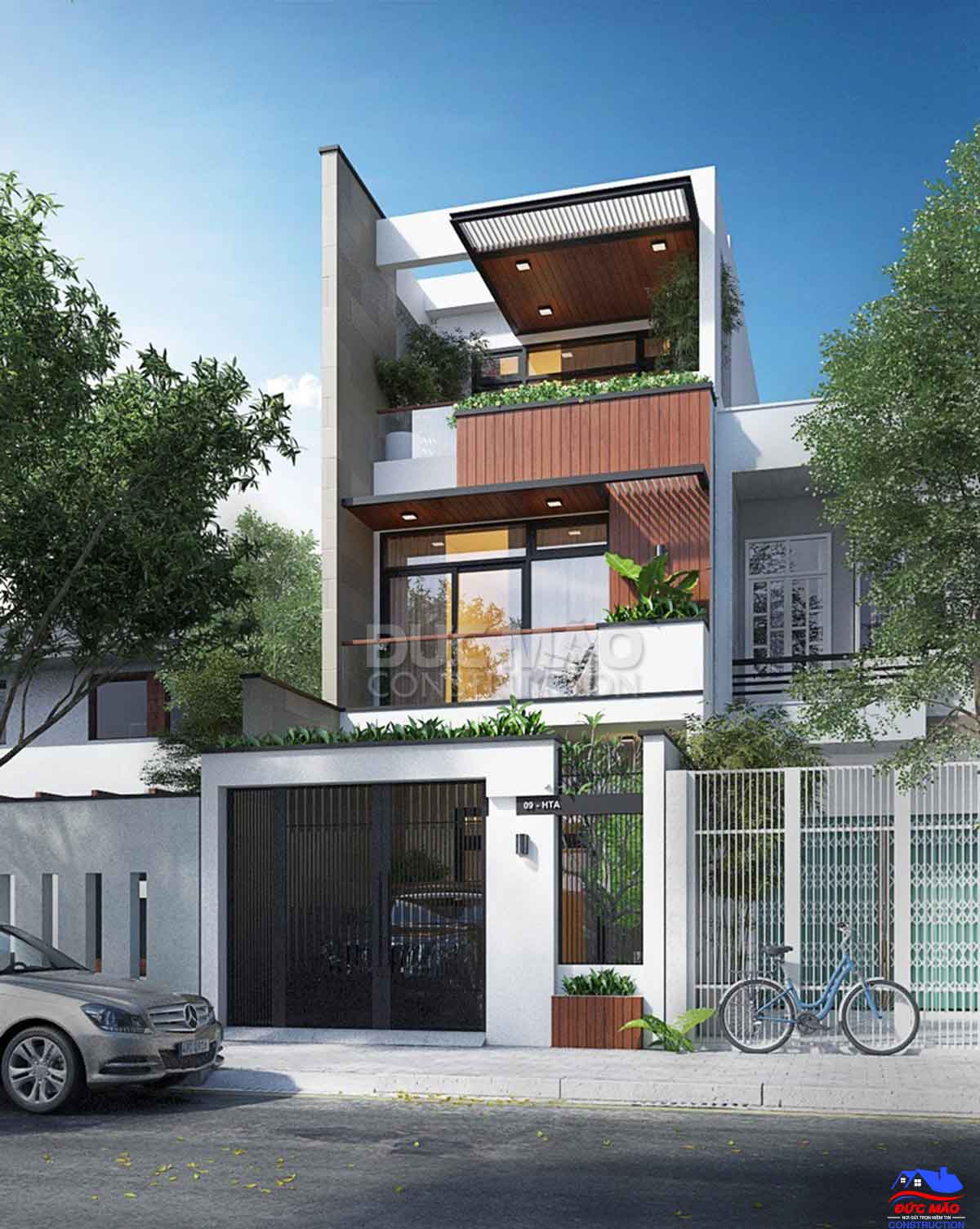 Mẫu nhà 3 tầng hiện đại tại Quận 10 - Không gian xanh chữa lành tâm hồn