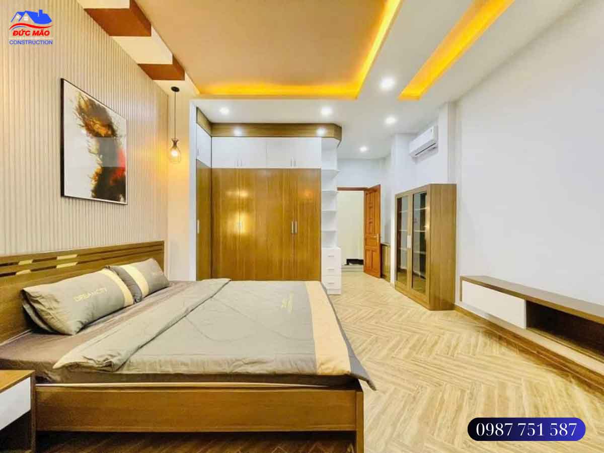 Thiết kế, thi công nhà phố hiện đại, sang trọng anh Tèo Quận 11, TPHCM - phòng ngủ