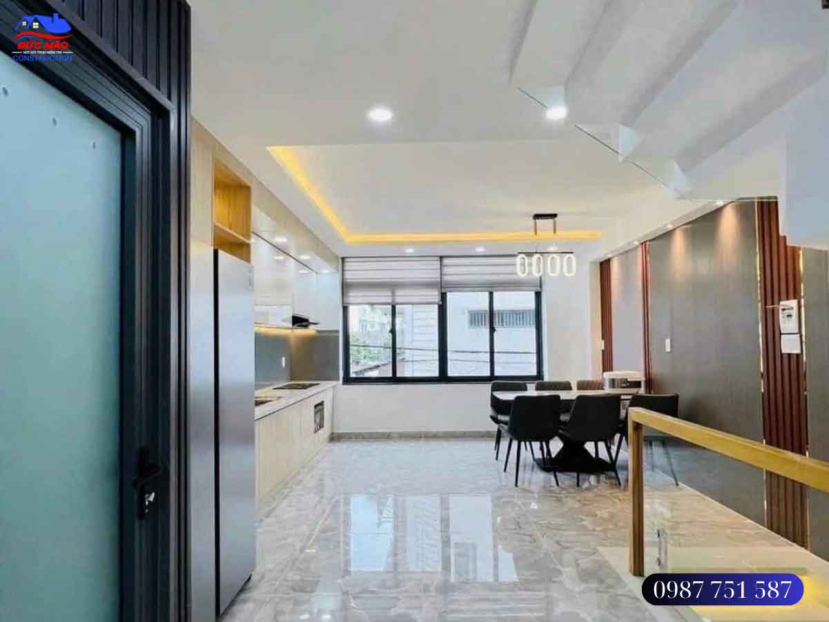 Thiết kế, thi công nhà phố hiện đại, sang trọng anh Tèo Quận 11, TPHCM - bếp