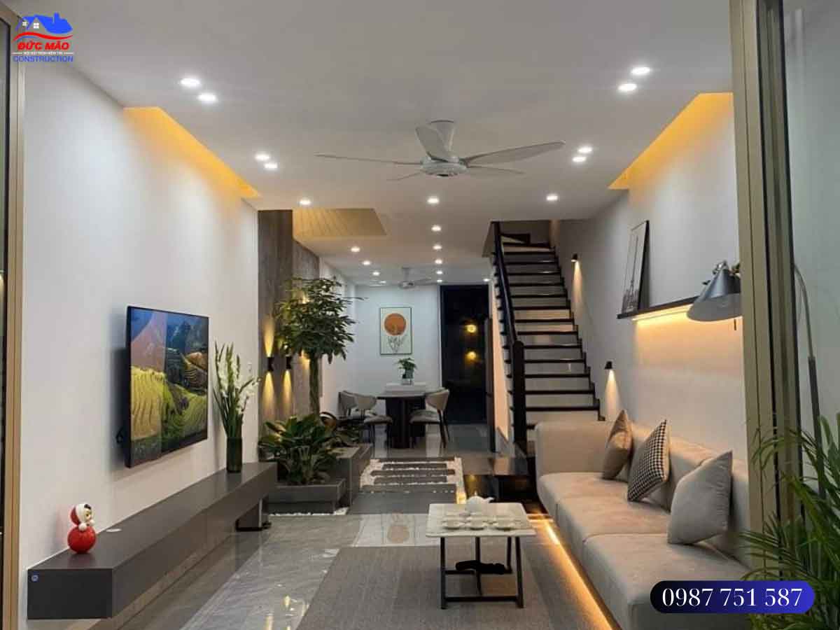 Hoàn thiện ngôi nhà kiến trúc đẹp diện tích 5x20m cho chị Mỹ tại Dĩ An, Bình Dương