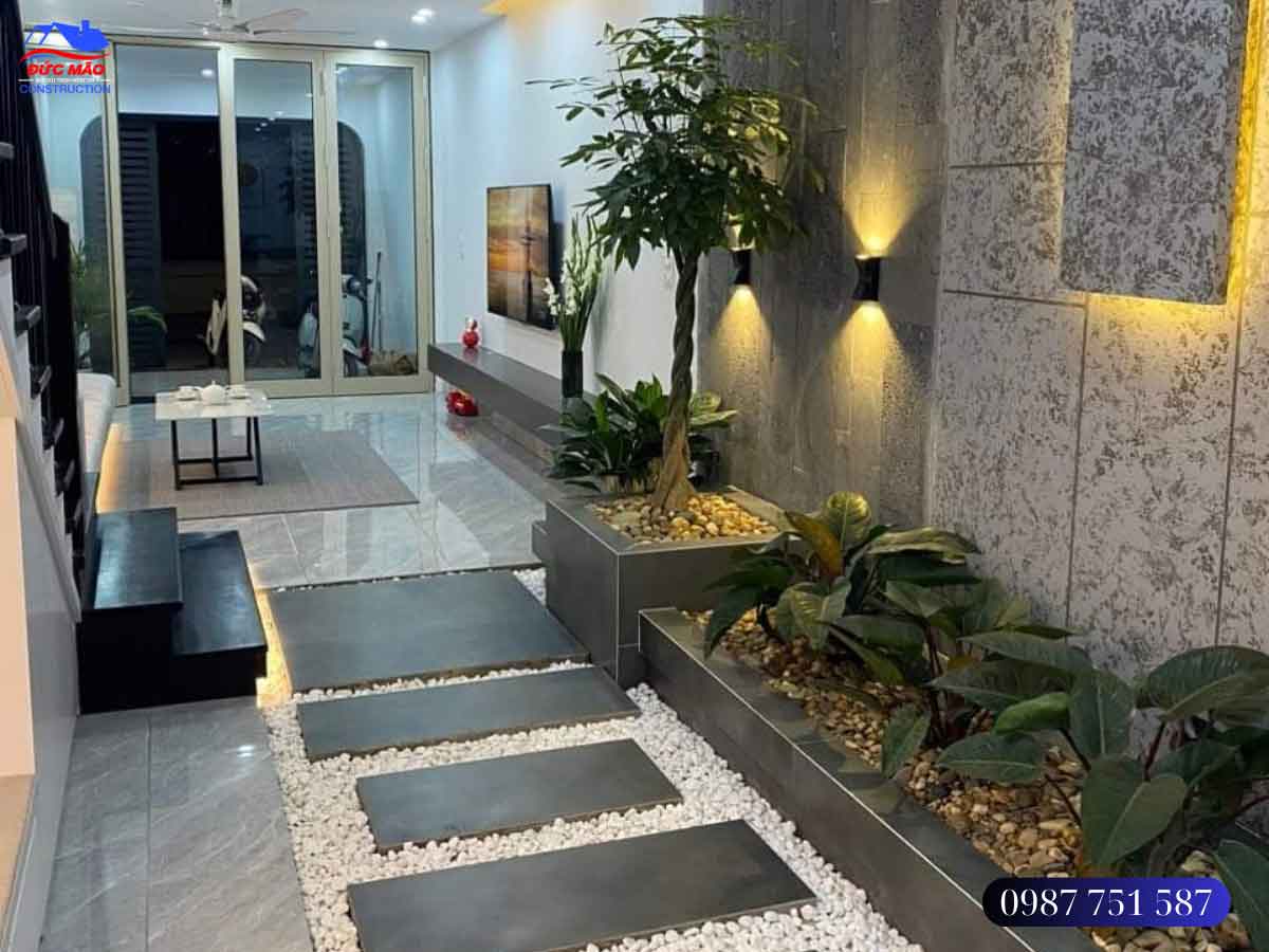 Hoàn thiện ngôi nhà kiến trúc đẹp diện tích 5x20m cho chị Mỹ tại Dĩ An, Bình Dương