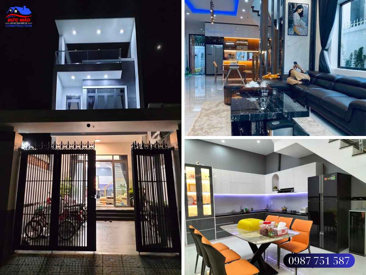 Thi công nhà phố hiện đại có sân thượng đẹp cho gia đình anh Dũng Quận 9