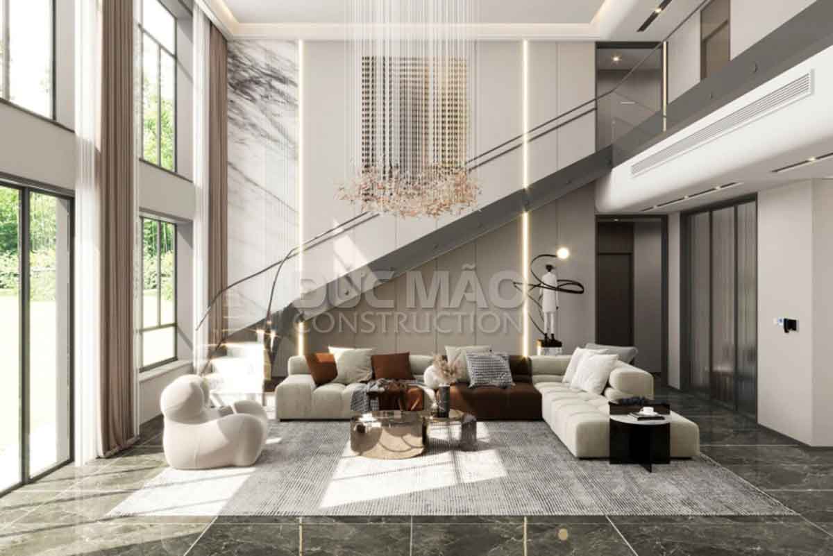 Tư Vấn Thi Công Biệt Thự Hiện Đại Đa Dạng Diện Tích Tại Đà Nẵng - phòng khách